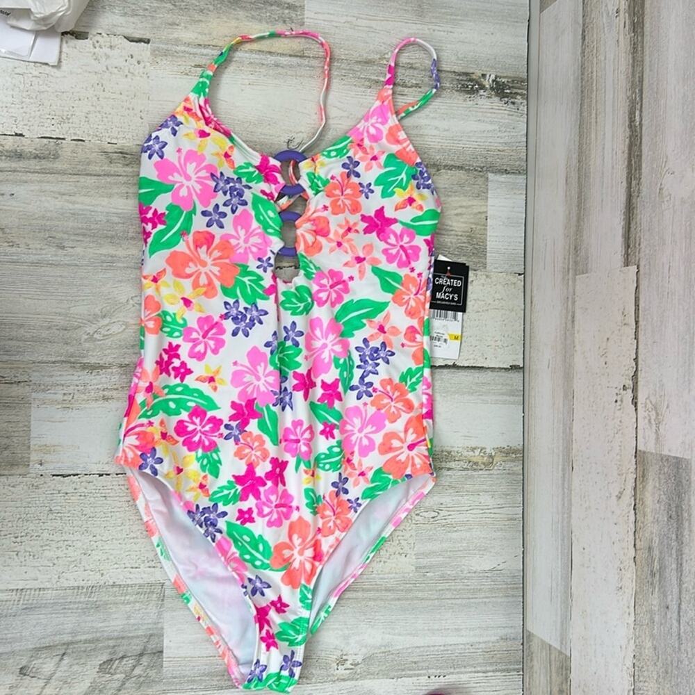California Waves Womens medium Hawaii sunset one piece swimsuit new bathing swim